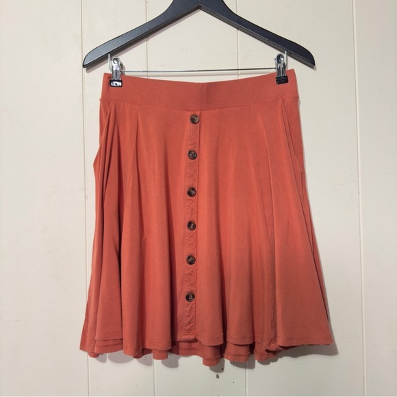Torrid Mini Super Soft Button-Up Skirt Orange Women Size 0X - Picture 2 of 7